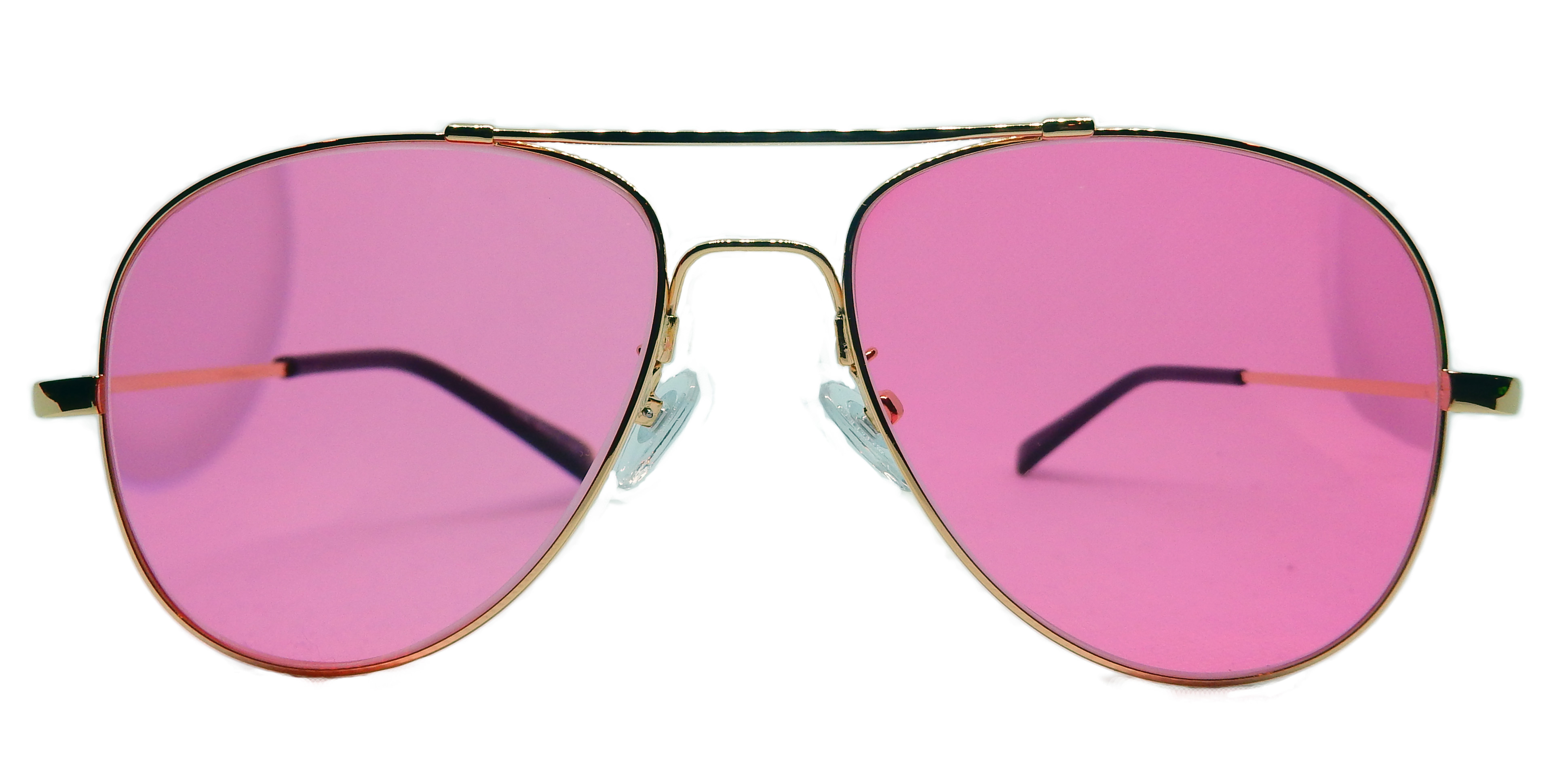 Gold Aviators with Pink Tint