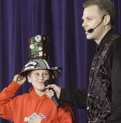 Brock Edwards performing Bully-Free Magic for students
